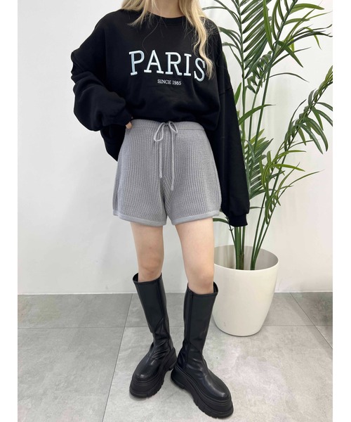 WCJ   刺繍ビッグスウェット WC トレーナー スウェット PARIS刺繍ビッグスウェット レディース