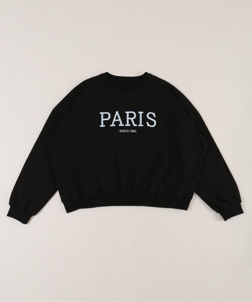 WCJ   刺繍ビッグスウェット WC トレーナー スウェット PARIS刺繍ビッグスウェット レディース