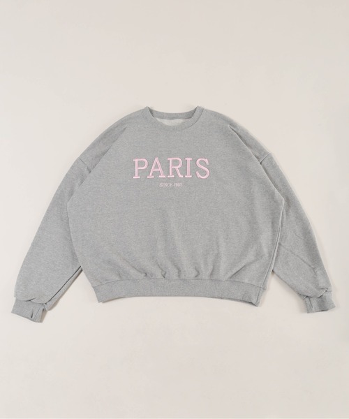 WC トレーナー スウェット PARIS刺繍ビッグスウェット レディース