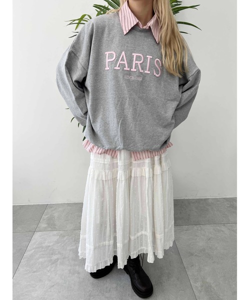 WC トレーナー スウェット PARIS刺繍ビッグスウェット レディース