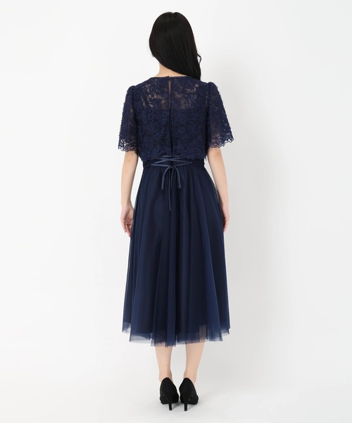 ワンピース チュール刺しゅうセットアップドレスの画像