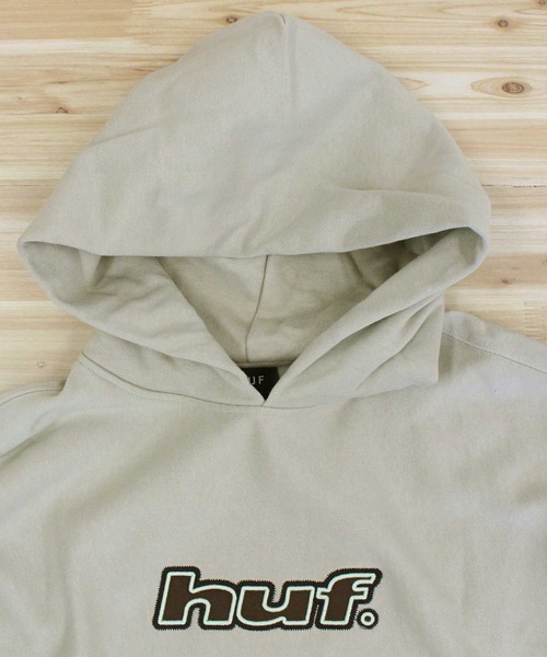 HUF ハフ ロゴアップリケ フーデッドフリーススウェットパーカー HUF パーカー ロゴアップリケ フードデッド フリース スウェット