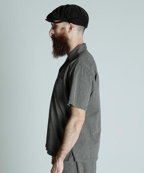 美品　Schott　半袖ワークシャツ　Lサイズ グレー　ポリコットン Schott N.Y.C（ショット） シャツ Schott/ショット/COTTON COVERT SS