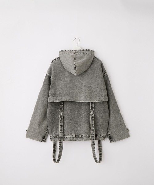 SERACE ルーズドレープサスペンダーマウンテンパーカー　ライトグレー L SERACE】Loose drape suspenders mountain parka / ルーズ