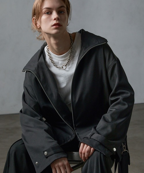 SERACE ルーズドレープサスペンダーマウンテンパーカー　ブラック　M セール】【SERACE】Loose drape suspenders mountain parka / ルーズ