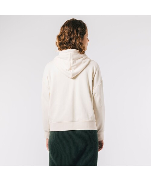 「LACOSTE」 ジップアップパーカー 34 オフホワイト レディース