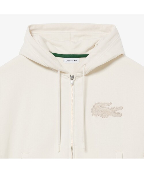 「LACOSTE」 ジップアップパーカー 34 オフホワイト レディース