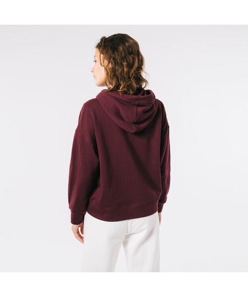 「LACOSTE」 ジップアップパーカー 34 オフホワイト レディース