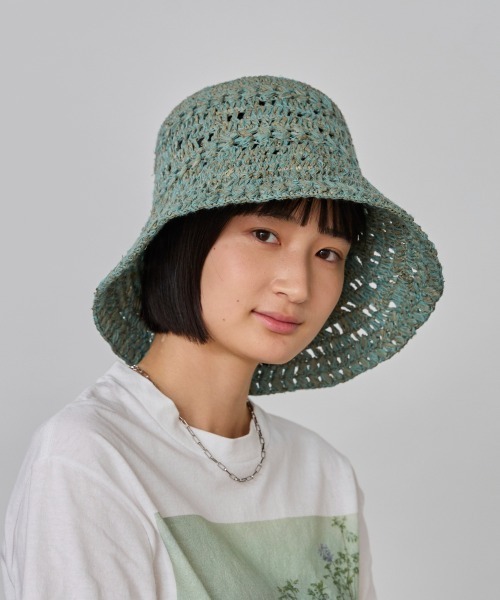 override（オーバーライド） 帽子 ハット RAFFIA CROCHET HAT SG 