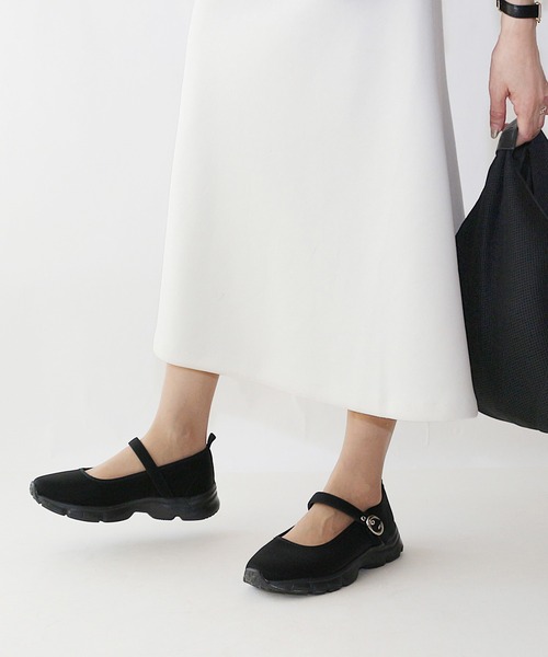 【極美品】Finn Comfort メリージェーン 本革 厚底 38(24.5) Fin（フィン） スニーカー メリージェーン厚底スニーカー「低反発