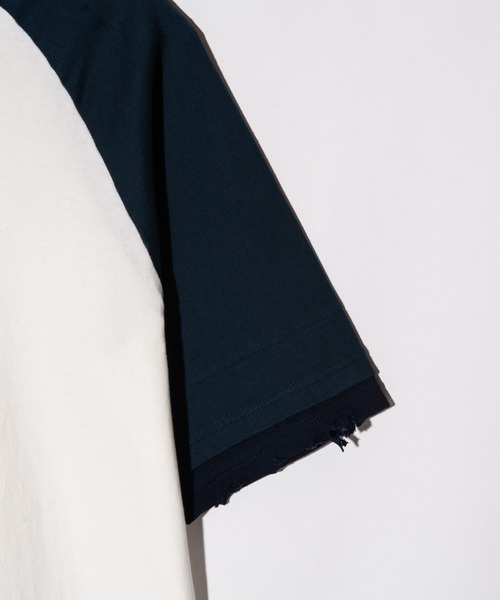 glamb（グラム） tシャツ Damaged Raglan T-Shirt / ダメージラグラン