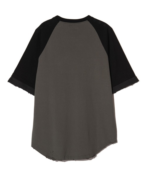 glamb（グラム） tシャツ Damaged Raglan T-Shirt / ダメージラグラン