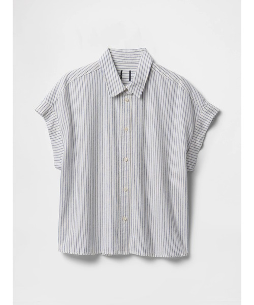 GAP ブラウス シャツ リネン混 クロップドシャツ レディース