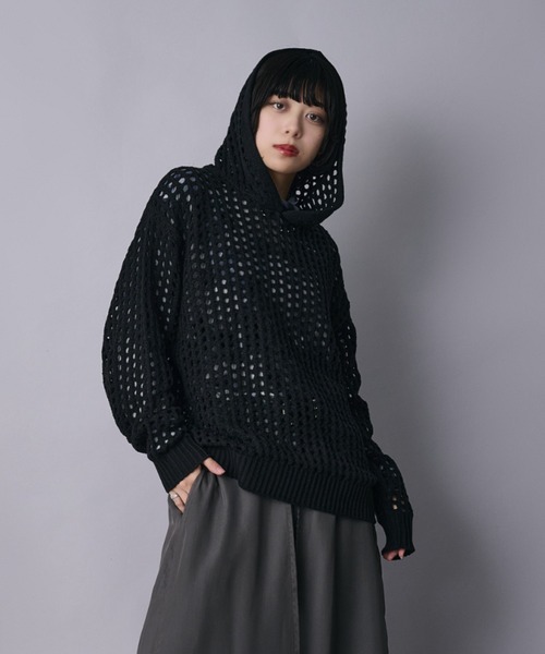 Ellno Loset（エルノロゼット） パーカー メッシュフーディ メンズ