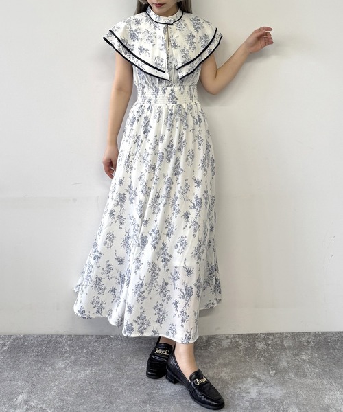 美品 総柄ワンピ キレイ目ワンピース パイピングワンピ 某タイワンピース 美品 総柄ワンピ キレイ目ワンピース パイピングワンピ 某タイ