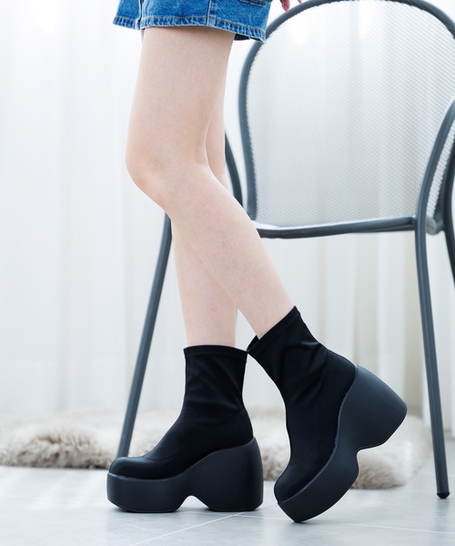 「attagirl」 ショートブーツ M ブラック レディース_画像3