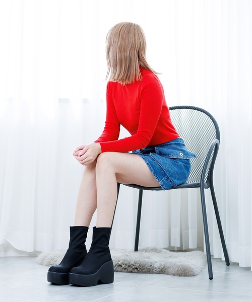 「attagirl」 ショートブーツ M ブラック レディース_画像9