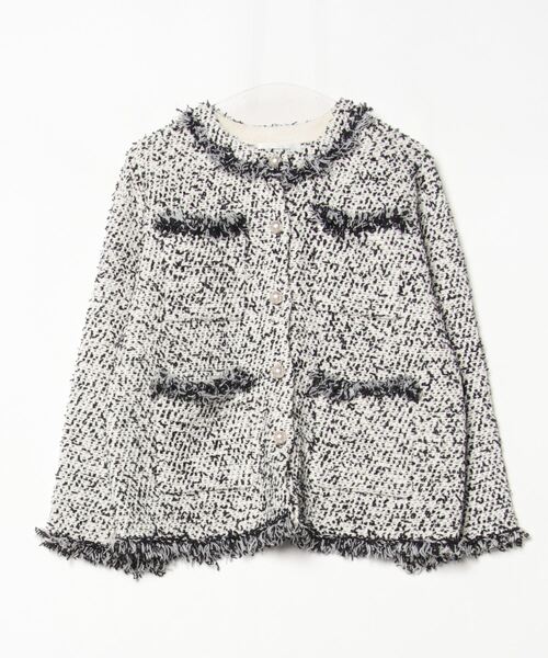 Arpege story ツイードジャケット 2 ベージュ レディース : ZOZOTOWN