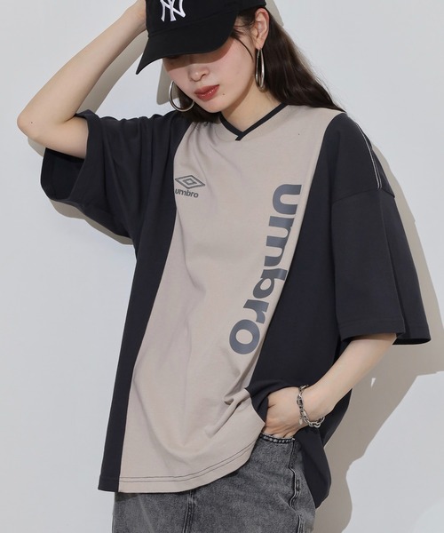 UMBRO アンブロ ポロTシャツ ブロックコア切替 umbro tシャツ UMBRO アンブロ 切り替え プリントスポーツTEE