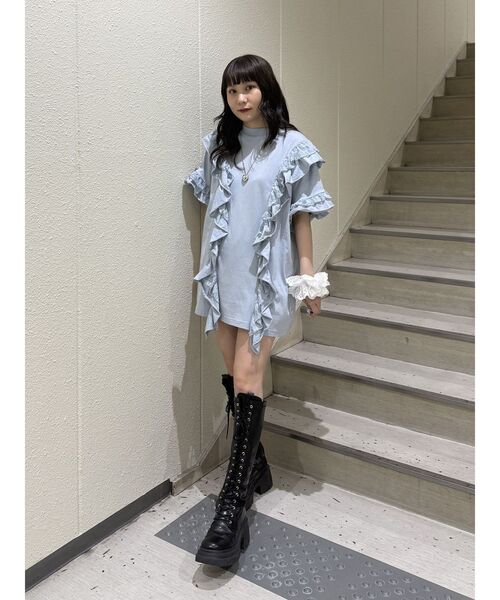 jouetie（ジュエティ） tシャツ フリルドッキングルーズTシャツ