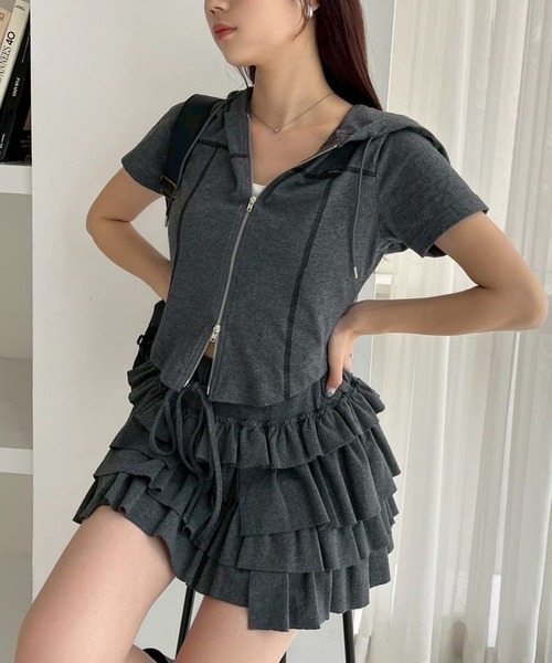 【 NICE CLAUP 】ジップパーカーセットワンピース ジップパーカーセットワンピース | one after another NICE