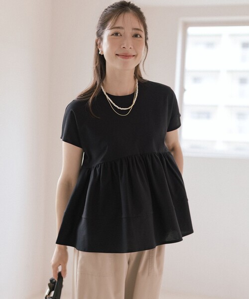 組曲　ツイルジャージーティアードカットソー 組曲｜【洗濯機可】ツイルジャージーティアード カットソー