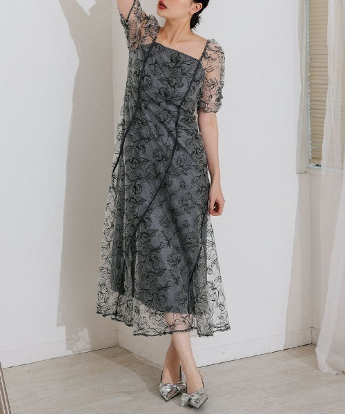 DONOBAN（ドノバン） ドレス 「ANDRESD」wave piping frare dress