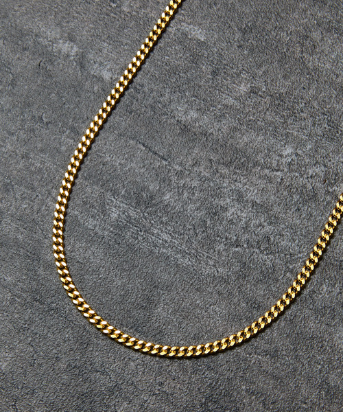 喜平ネックレス K18GP Curb Chain 51cm シルバー 2面キヘイ THEFT ネックレス セフト / K18GP キヘイCHAIN NECKLACE