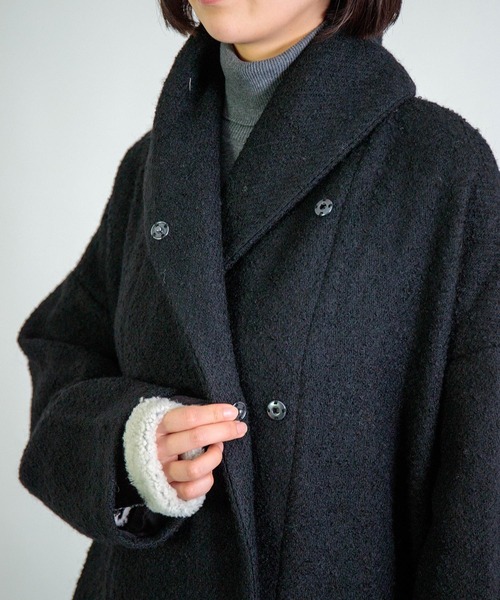 Honnete（オネット） ムートンコート ボアコート Shawl Collar Coat