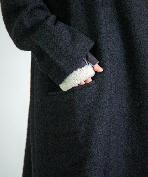 Honnete（オネット） ムートンコート ボアコート Shawl Collar Coat