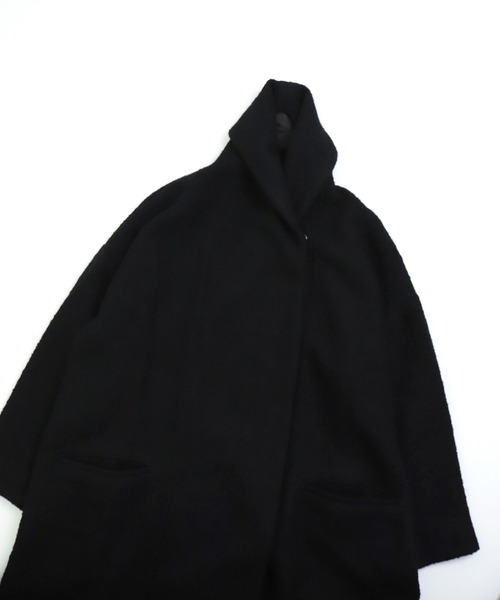 美品Honneteオネット　ウールカシミヤ　ショールカラーコート Honnete（オネット） ムートンコート ボアコート Shawl Collar Coat