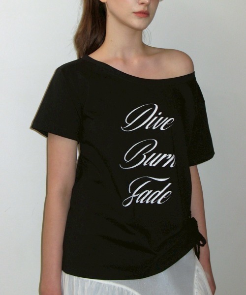 tシャツ 「CRANK」LACE STRING OFF SHOULDER TOP レディース