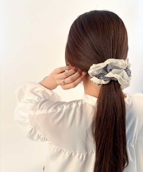 シュシュ ギンガムチェックフリルシュシュ : ZOZOTOWN Yahoo!店 - 通販