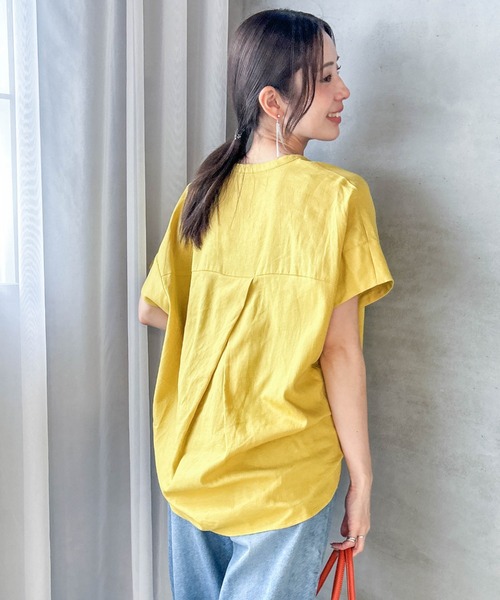ブラウス シャツ 「WEB限定」レーヨンリネンポプリンVネックブラウス レディース
