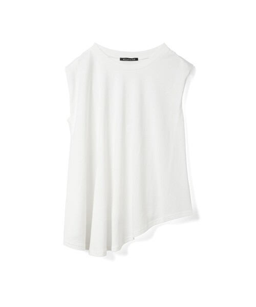 tシャツ mizuiro ind クルーネックアシンメトリープルオーバー レディース