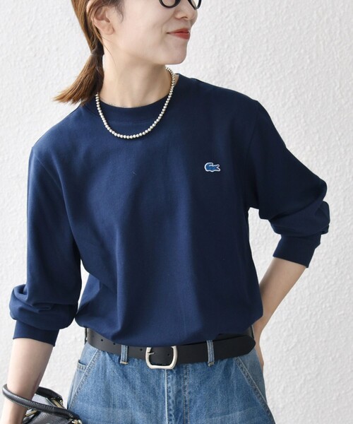 tシャツ 「SHIPS any別注」LACOSTE:「洗濯機可能」ピケ クルーネック ロンT 25AW レディース
