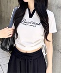 tシャツ サイドドロストスキッパー襟配色トップ...の詳細画像1
