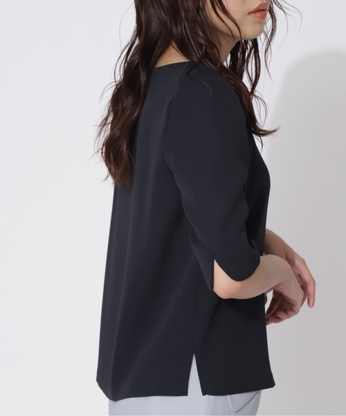「NATURAL BEAUTY BASIC」 半袖ブラウス LARGE オフホワイト レディース