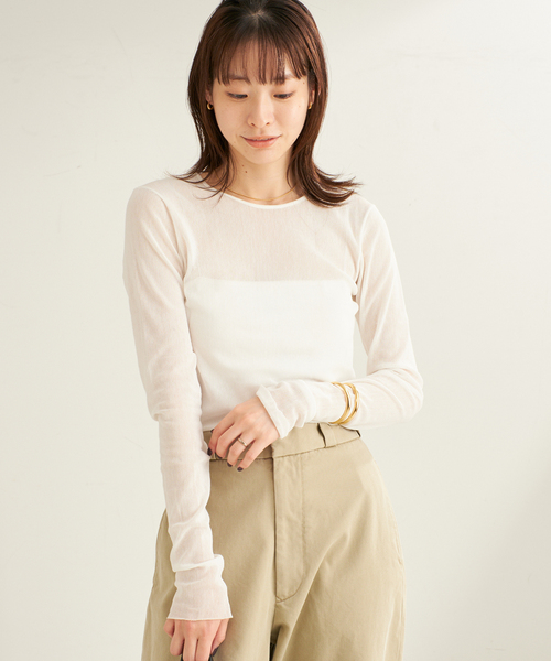 plage tシャツ 「追加」Mesh Sheer ロンT 4 レディース
