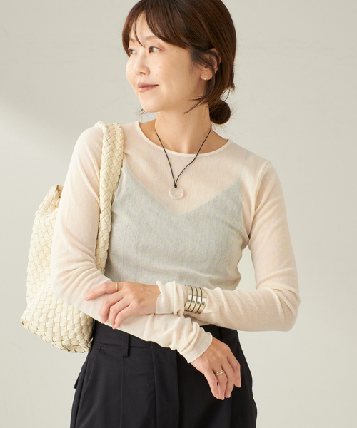 Plage Mesh Sheer ロンT 2WAY HALTER キャミソール plage tシャツ 「追加」Mesh Sheer ロンT 4 レディース