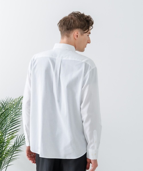 シャツ 「Blue Standard:ブルースタンダード」フレンチリネンミックス 長袖 リラックスフィットシャツ 吸水速乾 麻混　クールビズ | Blue Standard | 07