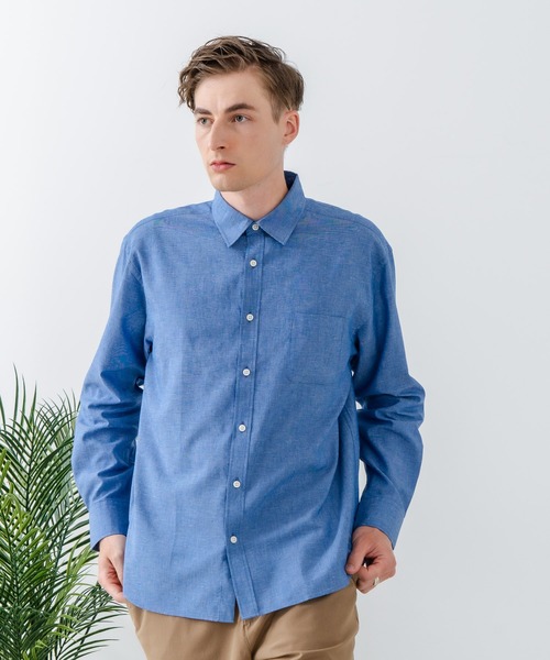 シャツ 「Blue Standard:ブルースタンダード」フレンチリネンミックス 長袖 リラックスフィットシャツ 吸水速乾 麻混　クールビズ | Blue Standard | 17