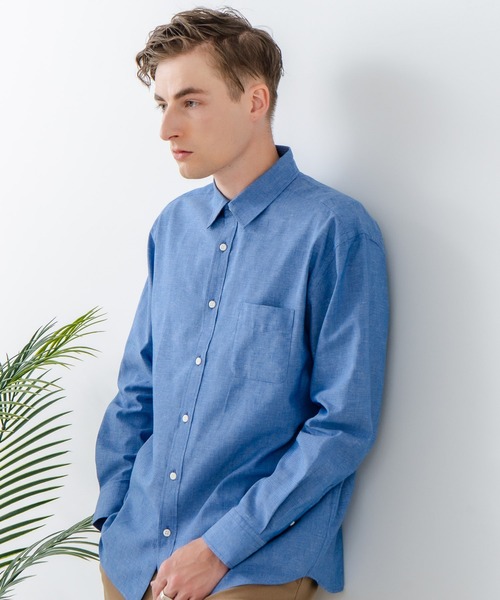 シャツ 「Blue Standard:ブルースタンダード」フレンチリネンミックス 長袖 リラックスフィットシャツ 吸水速乾 麻混　クールビズ | Blue Standard | 19