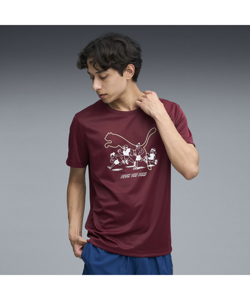 スニーカー Puma Tシャツ World Man PUMA（プーマ） メッシュ グラフィック ランニング メンズ tシャツ アイドル