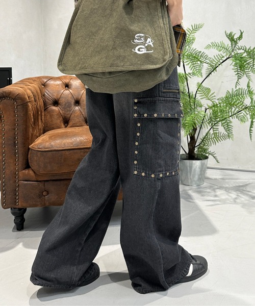 「sedacle」 加工デニムパンツ MEDIUM ブラック メンズ