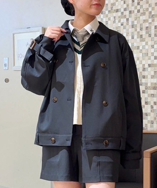 コート アウター ブルゾン風トレンチジャケット レディース : ZOZOTOWN