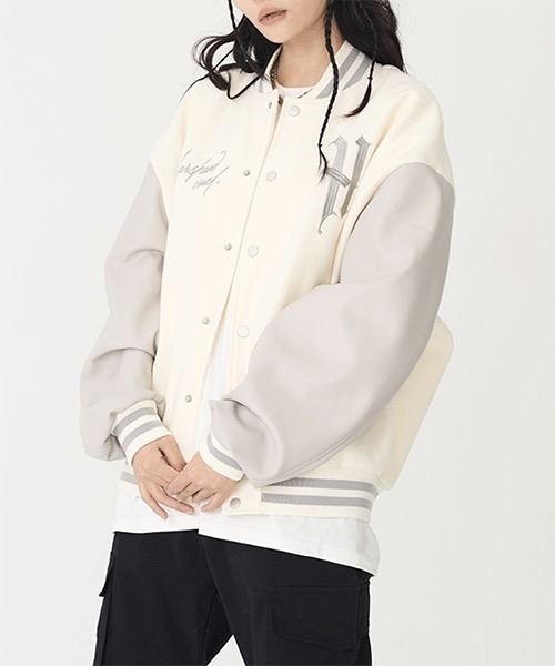 「HARSH AND CRUEL」 スタジャン L ブラウン メンズ_画像4