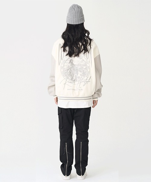 「HARSH AND CRUEL」 スタジャン L ブラウン メンズ_画像6