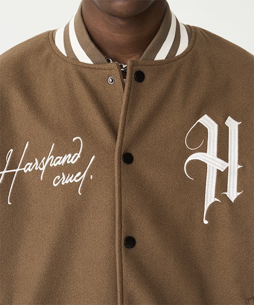 「HARSH AND CRUEL」 スタジャン L ブラウン メンズ_画像7