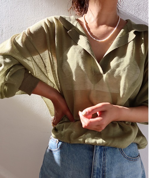 「CREDONA」 長袖ニット FREE ブルー系その他 レディース_画像3